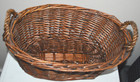 Vtg Brown Wicker Basket Handles Bread Clothes Pins Storage Farmhouse Cottage 15 