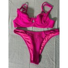 Fashion Nova Hot Pink Ribbed Underwire Bikini Set
