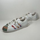 Adidas Superstar Shoes Kids 5 Youth White Colorful Lace Up Sneaker Clear Shell