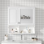 30inch Mirror Wall Mounted Bathroom Cabinet With Adjustable Shelf   Open Storage