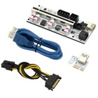 Pci-e 1x To 16x Power Usb3 0 Gpu Riser Extender Adapter Card Ver010-x 6pin Cable