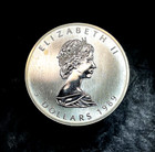 1989 Canada Elizabeth Ii 5 Dollars 9999 Silver Maple Leaf 1 Oz Coin