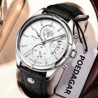 Luxury Man Wristwatch Chronograph Date Waterproof Leather Men Watch Casual Quart