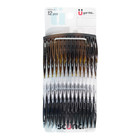 Scunci Plastic Side Hair Combs  Black  Clear  And Tortoise Shell  12 Ct