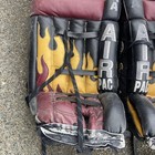 Brian   s Goalie Pads Legs Air Pac Altra Vintage Red Black Flames Craftsman Canada