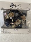 A c Faux Flower Wedding Bouquet Brand New In Box Navy And Gold 