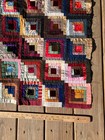 Antique Log Cabin Crib Quilt Top  54   X 42   Baby Or Small 1890 s Era