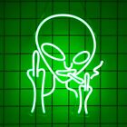 Green Alien Beer Smoking Neon Light Dimmable Led Signs For Wall Decor Man Cave
