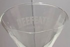 Two  2  Etched Beefeater London Gin Martini Cocktail Glasses