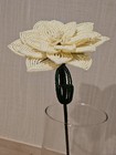 New Handmade French Beaded Flowers Large Fantasy Flower Opal Yellow