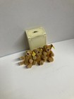 Three Steiff Miniature Honey Blond Teddy Yellow Tag   Button 0201 11 Gift Box