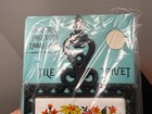 Vintage New In The Package Cast Iron   Tile Trivet Red Yellow Teapot Flowers