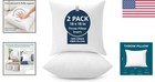 Decorative Throw Pillow Inserts 18x18 White Polyester Pack Of 2 For Living Room