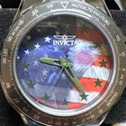 Invicta Aviator 48956 Men s 50mm Gunmetal Watch Red White Blue Dial Camo Strap