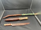 Vintage Lot Wooden Polynesian War Clubs Souvenir Of Fiji