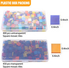 800pcs Mixed Color Mosaic Tiles  Stained Transparent Glass Mosaic Pieces With Or