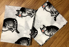 Vintage Kliban Kiss Cat W red Lips On His Cheek Pillow Cases Set 2 pc  Std Sz
