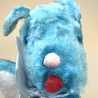 Vintage Blue Puppy Dog Plush Stuffed Animal 10 Inch Pink Nose Blue Eyes Worn