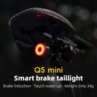 Rockbros Smart Brake Taillight Led Bike Taillight Bicycle Rear Seat Light Usb-c