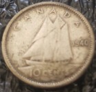  lot Of 7  Canadian Silver Coins  10   25 Cent Denomination Coins 