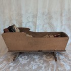 Antique Rare Muller   Strasburger Germany Papier Mache Doll W  Cradle Read Below