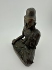 Antique 19thc Burmese Bronze Shakyamuni Buddha 700g Buddhist Statue Burma 11 5cm