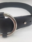 Michael Kors Wide Black Leather Belt Size Large Round Buckle