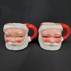 Vintage 1950s Napco Christmas Sleepy Santa Mug Set With Schultz Bros Sticker