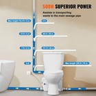 Macerating Toilet System With 500w Pump Upflush Toilet For Basement