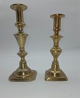 Pair Of Antique 19th Century  Early 1800s Brass Push Up Candlesticks