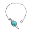 10pcs Natural Gemstone Pendulum Healing Dowsing Chakra Reiki Pendant Necklace