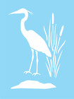 Stencil Joanie 8  Tall Great Blue Heron Wetland Bird Cattail Rustic Diy Art Sign