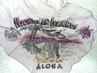 Vtg Hawaiian Islands Aloha  Hula Girl Souvenir Scarf  Free Shipping  19 x 18 