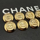 10 Chanel Buttons Cc Logo Gold 20mm Metal Vintage