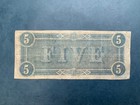  1864 Confederate States Of America  5 Five Dollars - Civil War Note - T 69