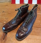 Vtg 1920 s-1930 s Peters Black Diamond  Lace Up Cap Toe Ankle Boots 6d