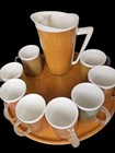 Mcm Raffiaware Thermo Temp Set pitcher  Serving Tray 8 Multicolor Mugs