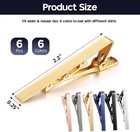 6 Pcs Tie Clips For Men  6 Classic Colors Upgrade Bar  Non-slip Clip    
