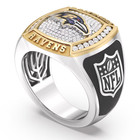 Baltimore Ravens True Fan 1 2 Ct Diamond Two-tone Yellow Gold   925 Silver Ring