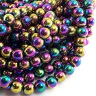 Colorful Hematite Round Loose Bead 15  Strand 4mm 6mm 8mm 10mm 12mm Rainbow