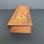 Antique Wood Pyrography Tie Box Art Nouveau Flowers Victorian Lady Gibson Girl