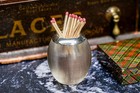Classic Ribbed Crystal Antique English Sterling Silver Match Striker Holder