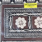 Vintage Fiji Tapa Style Brown Cream Cloth Placemats Set Of 6 Gift Tableware Tiki
