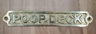 Nautical Poop Deck Wall Bar Sign Plaque Brass Beach House Boat Ship Home Decor