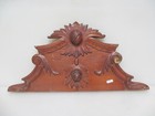 Antique Carved Wooden Top Old Pediment Finial Furniture Wood Victorian Clam 24 w