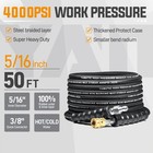 Yamatic 4000psi Flexible Pressure Washer Hose Kink Resistant 3 8  Quick Connect