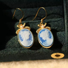 Vintage Charm Cameo Earrings 925 Sterling Silver Earrings Antique Style Jewelry1