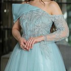 Customized Tulle Sequined Cocktail Party Dress Off-the-shoulder Evening Dress