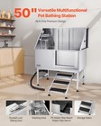 Vevor 50in Pet Dog Grooming Bath Tub Stainless Steel With Stairs Water Filter