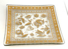 Vtg Georges Briard Mcm Floral Square Serving Tray Small Trinket Dish Gold 6x6